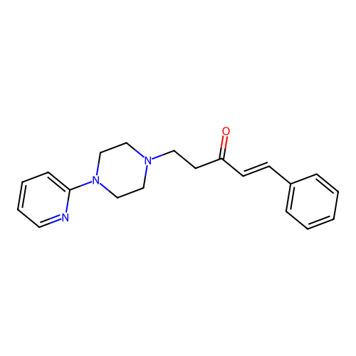 Penten-3-one, 1-phenyl-5-(4-(2-pyridyl)piperazinyl)-, structure