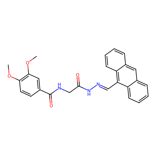 N-(2-(2-(9-Anthrylmethylene)hydrazino)-2-oxoethyl)-3,4-dimethoxybenzamide structure