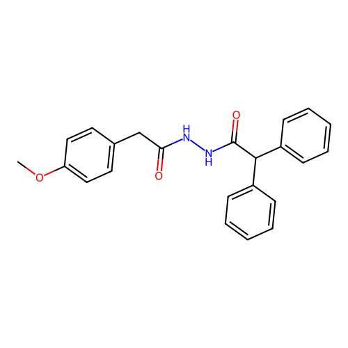 N'-[(4-methoxyphenyl)acetyl]-2,2-diphenylacetohydrazide structure