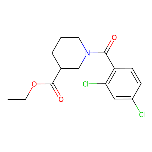 Ethyl 1-(2,4-dichlorobenzoyl)-3-piperidinecarboxylate structure