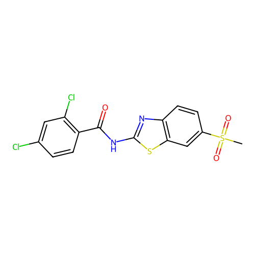 2,4-dichloro-N-[6-(methylsulfonyl)-1,3-benzothiazol-2-yl]benzamide structure