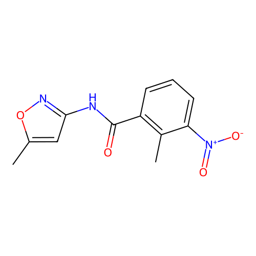 2-methyl-N-(5-methyl-1,2-oxazol-3-yl)-3-nitrobenzamide structure