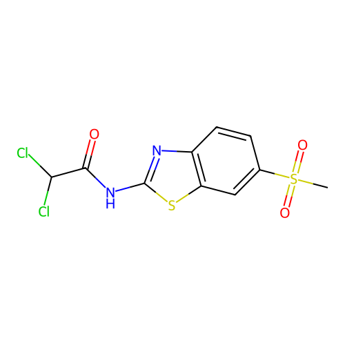 2,2-dichloro-N-[6-(methylsulfonyl)benzothiazol-2-yl]acetamide structure