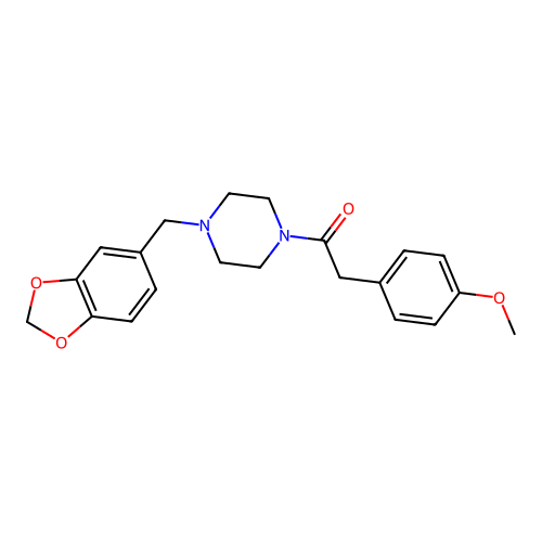 1-[4-(1,3-Benzodioxol-5-ylmethyl)piperazin-1-yl]-2-(4-methoxyphenyl)ethanone structure
