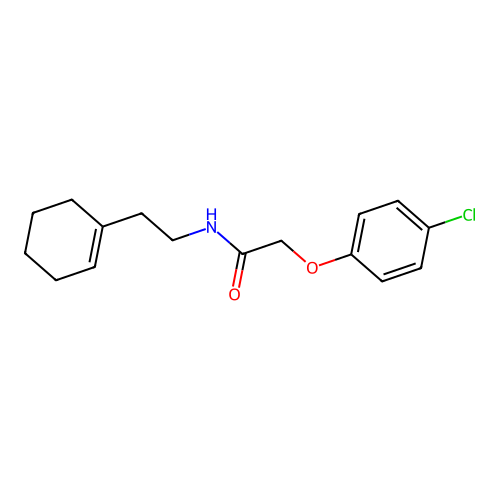 2-(4-chlorophenoxy)-N-[2-(1-cyclohexen-1-yl)ethyl]acetamide structure