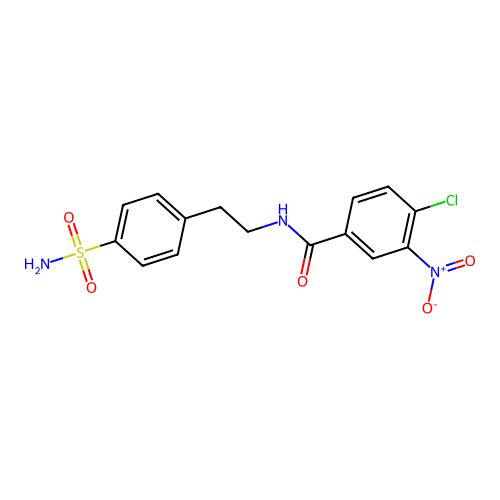 4-chloro-3-nitro-N-[2-(4-sulfamoylphenyl)ethyl]benzamide structure