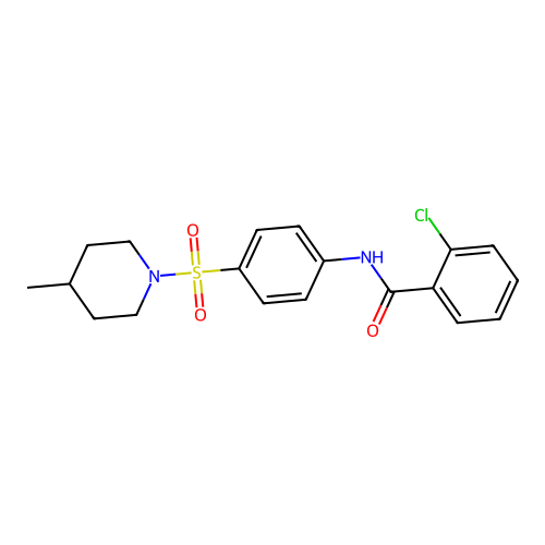 2-chloro-N-{4-[(4-methyl-1-piperidinyl)sulfonyl]phenyl}benzamide structure