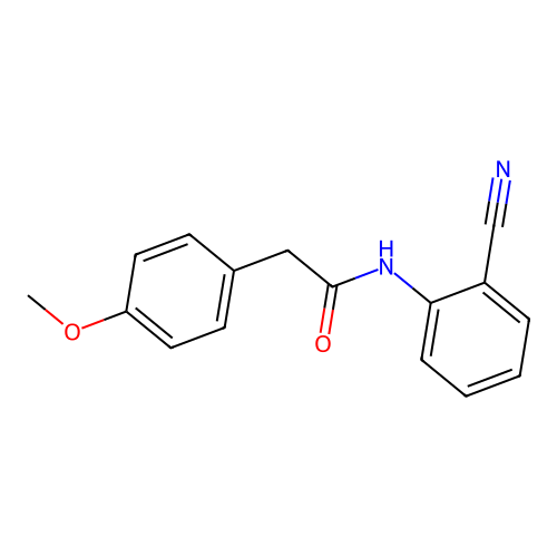 N-(2-cyanophenyl)-2-(4-methoxyphenyl)acetamide structure