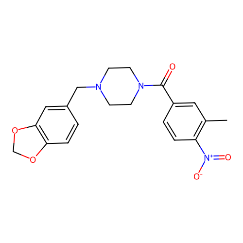 [4-(1,3-Benzodioxol-5-ylmethyl)piperazin-1-yl](3-methyl-4-nitrophenyl)methanone structure