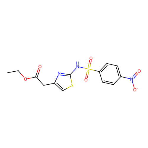 Ethyl (2-{[(4-nitrophenyl)sulfonyl]amino}-1,3-thiazol-4-yl)acetate structure