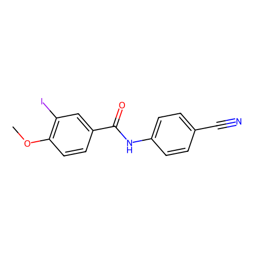 N-(4-cyanophenyl)-3-iodo-4-methoxybenzamide structure