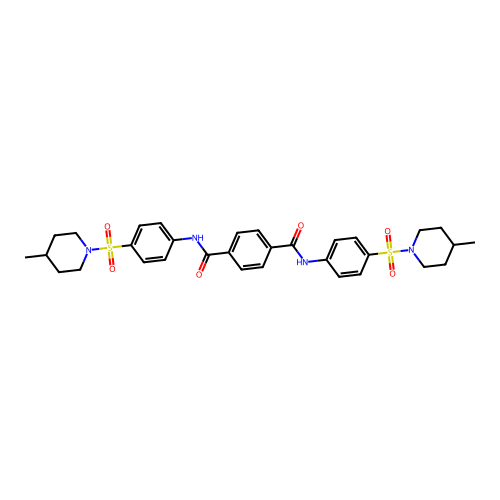 N,N'-bis{4-[(4-methyl-1-piperidinyl)sulfonyl]phenyl}terephthalamide structure