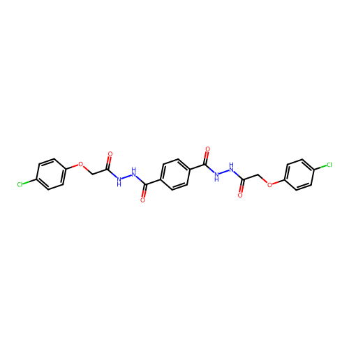 N'1,N'4-bis[(4-chlorophenoxy)acetyl]terephthalohydrazide structure