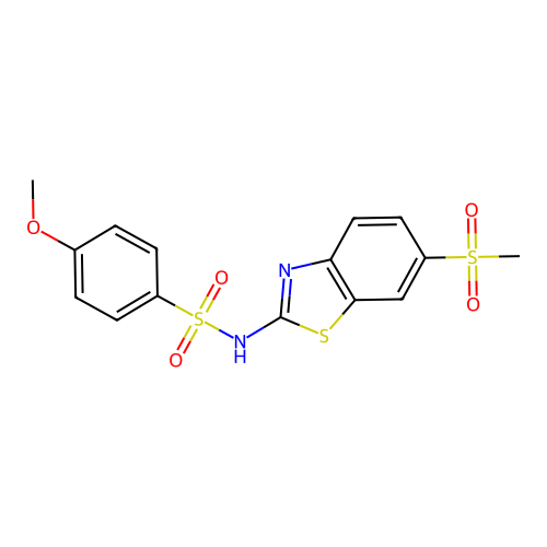 [(4-Methoxyphenyl)sulfonyl][6-(methylsulfonyl)benzothiazol-2-yl]amine structure