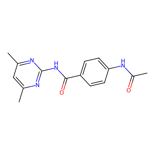 4-(acetylamino)-N-(4,6-dimethylpyrimidin-2-yl)benzamide structure