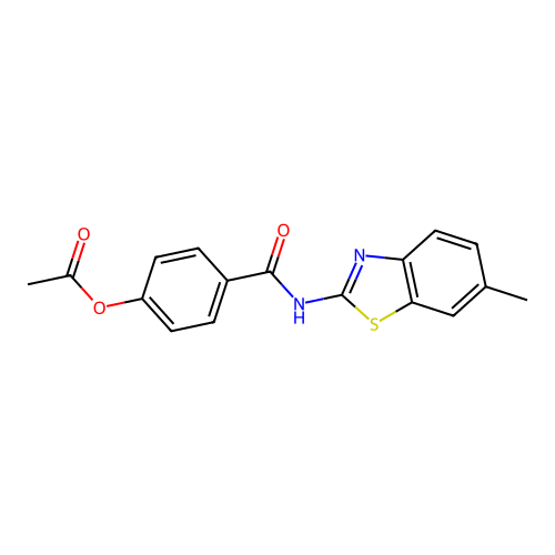 4-[(6-Methyl-1,3-benzothiazol-2-yl)carbamoyl]phenyl acetate structure