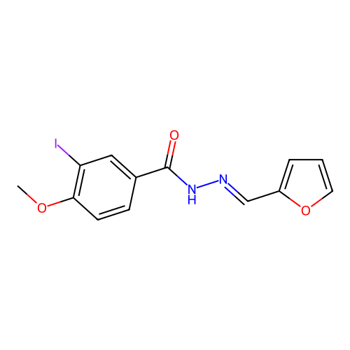 (E)-N'-(furan-2-ylmethylene)-3-iodo-4-methoxybenzohydrazide structure