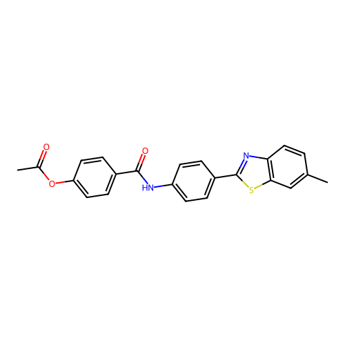 4-{[4-(6-Methyl-1,3-benzothiazol-2-yl)phenyl]carbamoyl}phenyl acetate structure