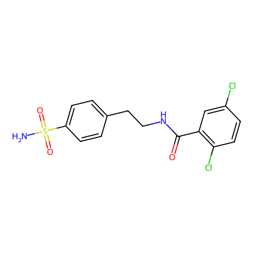 2,5-dichloro-N-[2-(4-sulfamoylphenyl)ethyl]benzamide structure