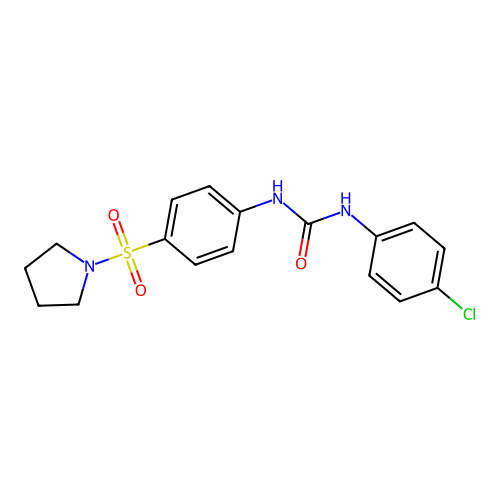 1-(4-Chlorophenyl)-3-[4-(pyrrolidin-1-ylsulfonyl)phenyl]urea structure