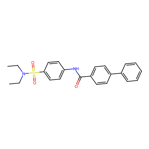 N-{4-[(diethylamino)sulfonyl]phenyl}-4-biphenylcarboxamide structure