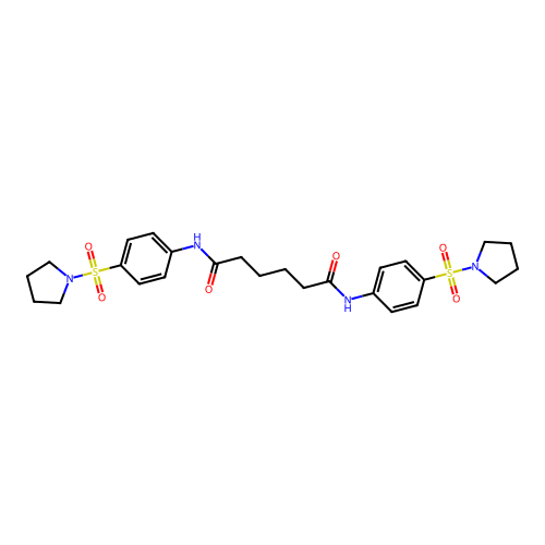 N,N'-bis[4-(1-pyrrolidinylsulfonyl)phenyl]hexanediamide structure