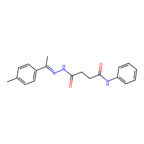 4-{2-[1-(4-methylphenyl)ethylidene]hydrazino}-4-oxo-N-phenylbutanamide structure
