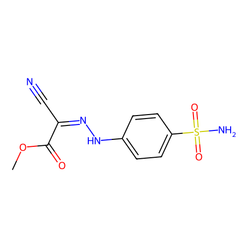 Methyl {[4-(aminosulfonyl)phenyl]hydrazono}(cyano)acetate structure
