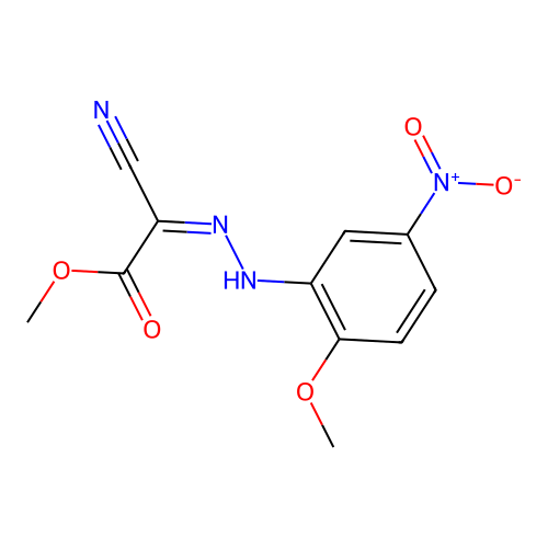 Methyl cyano({5-nitro-2-methoxyphenyl}hydrazono)acetate structure