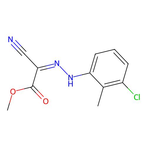 Methyl [(3-chloro-2-methylphenyl)hydrazono](cyano)acetate structure