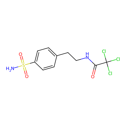 2,2,2-trichloro-N-[2-(4-sulfamoylphenyl)ethyl]acetamide structure