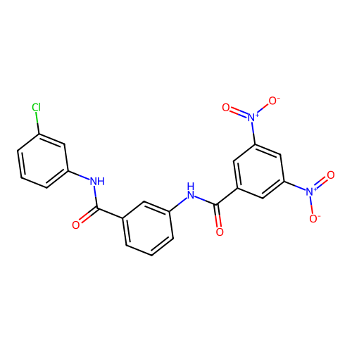 N-{3-[(3-chlorophenyl)carbamoyl]phenyl}-3,5-dinitrobenzamide structure