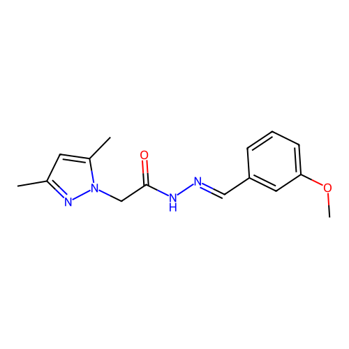 2-(3,5-dimethylpyrazol-1-yl)-N-[(E)-(3-methoxyphenyl)methylideneamino]acetamide structure
