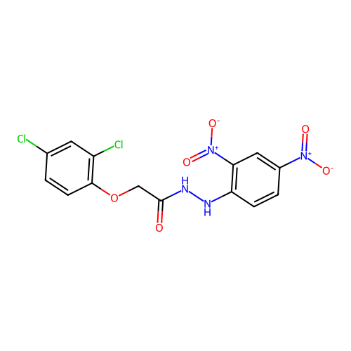 2-(2,4-dichlorophenoxy)-N'-(2,4-dinitrophenyl)acetohydrazide structure