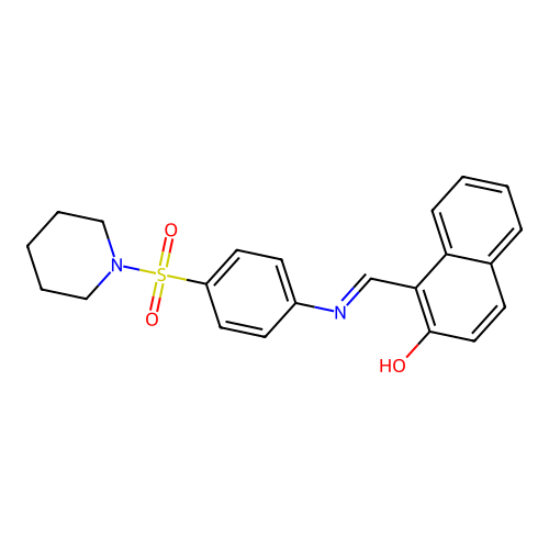 1-({[4-(1-Piperidinylsulfonyl)phenyl]imino}methyl)-2-naphthol structure