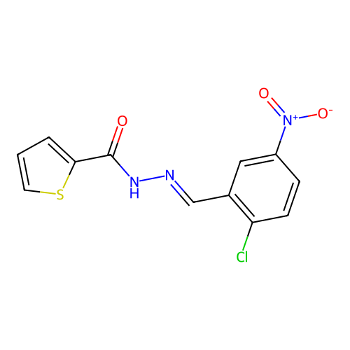 N'-(2-chloro-5-nitrobenzylidene)-2-thiophenecarbohydrazide structure