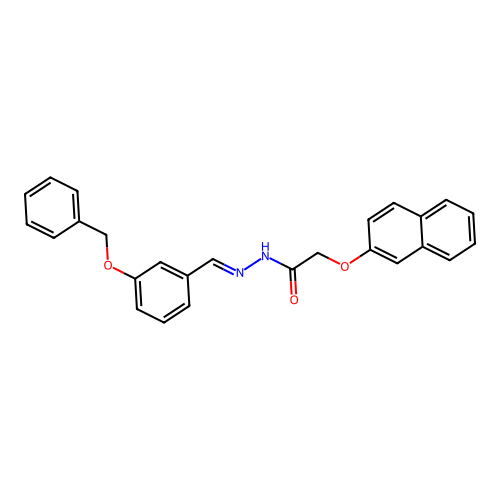 2-naphthalen-2-yloxy-N-[(3-phenylmethoxyphenyl)methylideneamino]acetamide structure