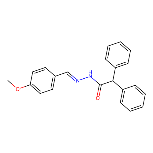 N-[(4-methoxyphenyl)methylideneamino]-2,2-diphenylacetamide structure