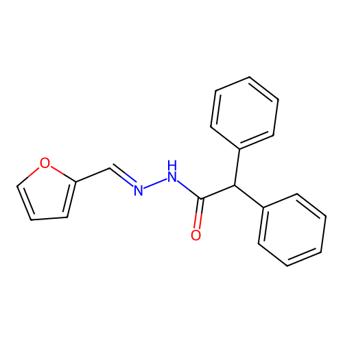N'-[(E)-furan-2-ylmethylidene]-2,2-diphenylacetohydrazide structure