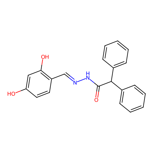 N-[(2,4-dihydroxyphenyl)methylideneamino]-2,2-diphenylacetamide structure