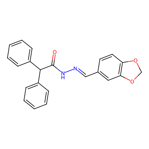 N'-(1,3-benzodioxol-5-ylmethylene)-2,2-diphenylacetohydrazide structure