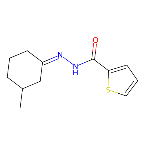 N'-(3-methylcyclohexylidene)-2-thiophenecarbohydrazide structure