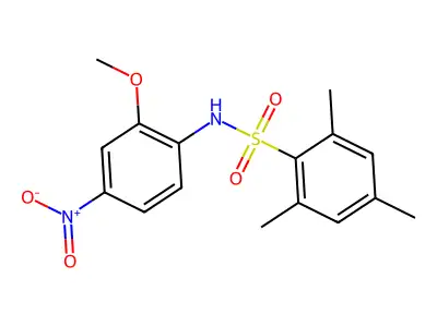 N-(2-methoxy-4-nitrophenyl)-2,4,6-trimethylbenzenesulfonamide structure