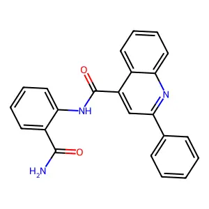N-(2-carbamoylphenyl)-2-phenylquinoline-4-carboxamide structure