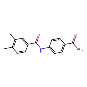 N-(4-carbamoylphenyl)-3,4-dimethylbenzamide structure