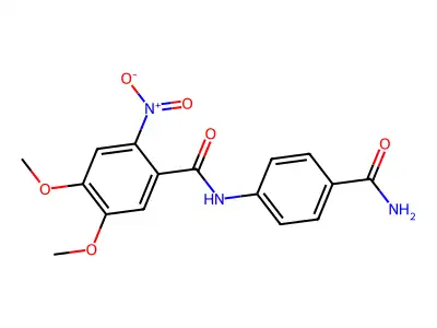 N-(4-carbamoylphenyl)-4,5-dimethoxy-2-nitrobenzamide structure
