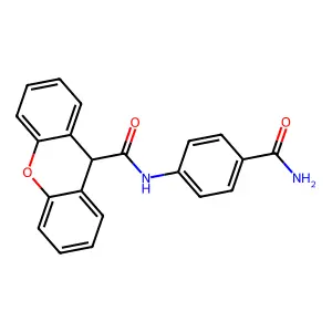 N-(4-carbamoylphenyl)-9H-xanthene-9-carboxamide structure