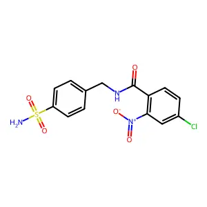 4-Chloro-2-nitro-N-(4-sulfamoyl-benzyl)-benzamide structure