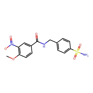 4-methoxy-3-nitro-N-[(4-sulfamoylphenyl)methyl]benzamide structure