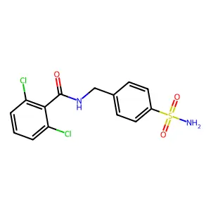 2,6-dichloro-N-(4-sulfamoylbenzyl)benzamide structure
